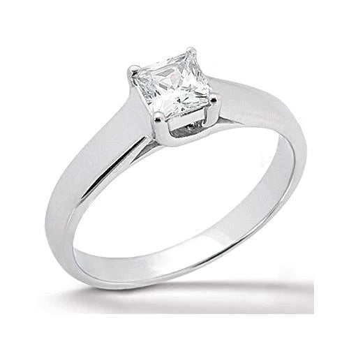 1.75 Ct. White Gold Princess Natural Diamond Solitaire Ring 4 Prongs