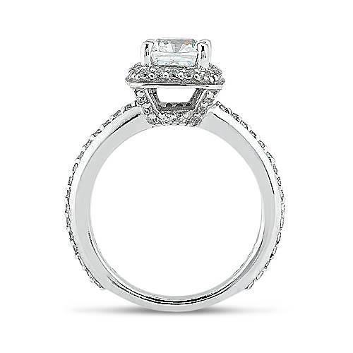1.75 Ct Cushion Round Natural Diamond Halo Ring
