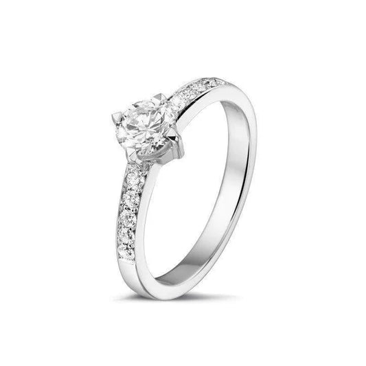 1.75 Ct Round Cut Natural Diamonds Anniversary Ring White Gold 14K