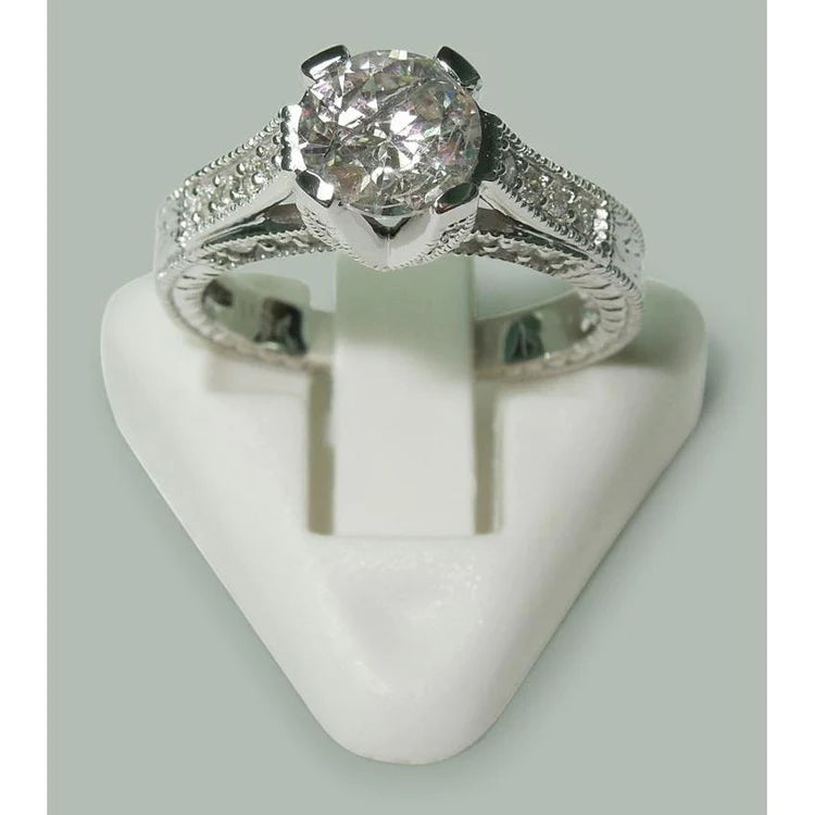 1.75 Ct Round Genuine Diamonds White Gold Solitaire With Accents 
