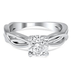 1.75 Ct Solitaire Cushion Cut Natural Diamond Ring White Gold