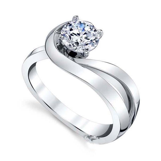 1.75 Ct Solitaire Round Genuine Diamond Split Shank Wedding Ring White Gold