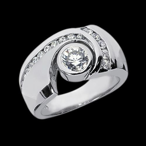 1.76 Carat Round Genuine Diamond Ring With Accents White Gold 14K