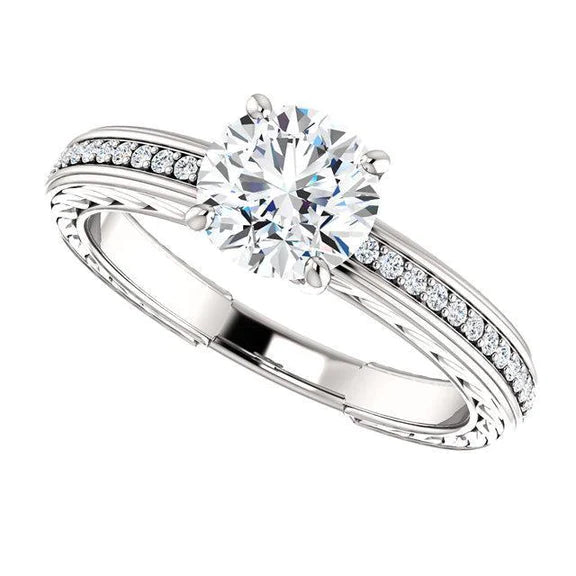 1.76 Ct. Natural Diamond Engagement Anniversary Ring White Gold 14K