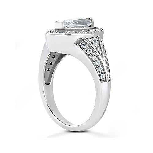 1.76 Ct Genuine Marquise Diamond Halo Wedding Ring