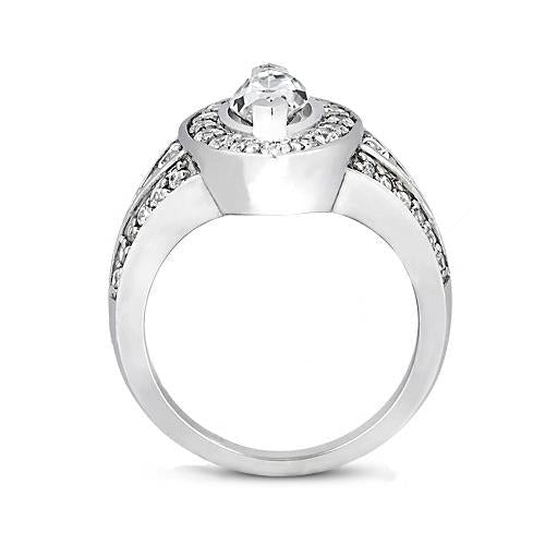 1.76 Ct Genuine Marquise Diamond Halo Wedding Ring