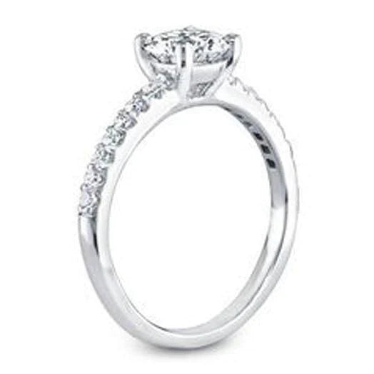 1.79 Ct Genuine Diamond Engagement Ring Accented White Gold 