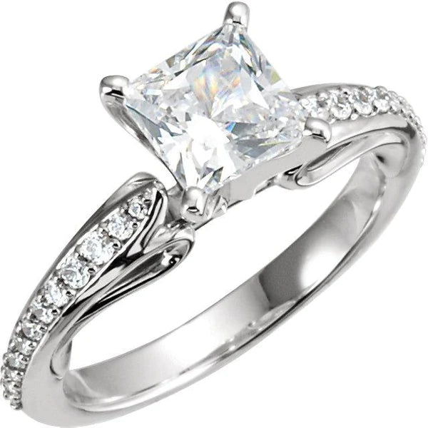 1.79 Ct Princess & Round Brilliant Real Diamonds Anniversary Ring New