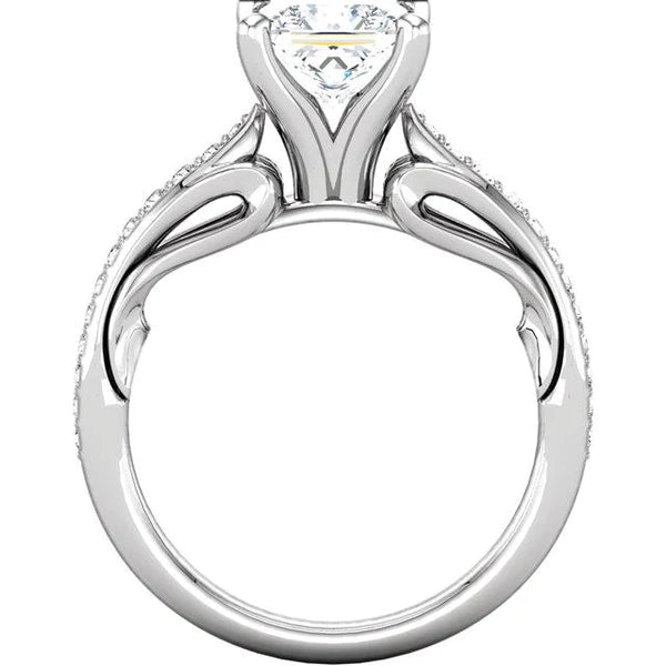 1.79 Ct Princess & Round Brilliant Real Diamonds Anniversary Ring New
