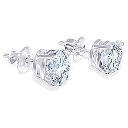 1.80 Carat Solid White Gold E Vvs1 Round Cut Real Natural Earth Mined Diamond Stud Earring