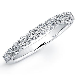 1.80 Carats Prong Set Round Real Diamond Wedding Band White Gold 14K