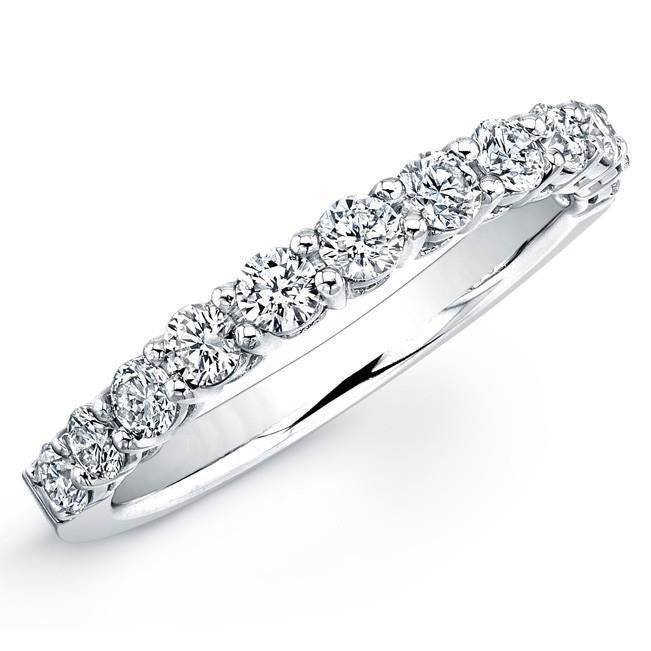 1.80 Carats Prong Set Round Real Diamond Wedding Band White Gold 14K - Half Eternity Band-harrychadent.ca