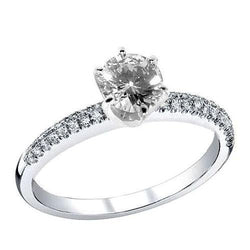 1.80 Ct. Round Cut Real Diamond Royal Engagement Ring With Accents
