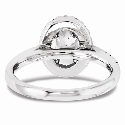  Genuine Diamond Engagement Ring 14K White Gold