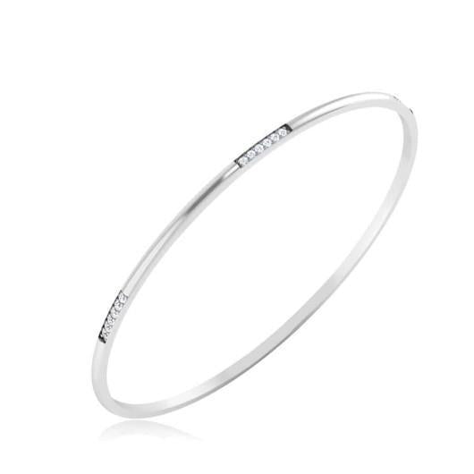 1.80 Ct Round Cut Genuine Diamonds Ladies Bangle White Gold