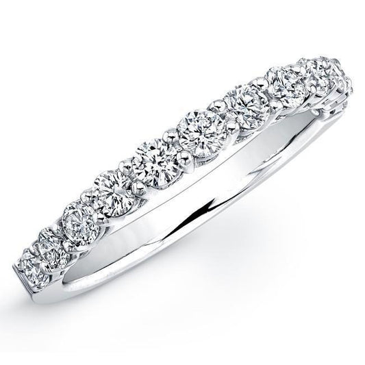 1.80 Carats Prong Set Round Lab Grown Diamond Wedding Band White Gold 14K