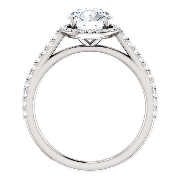 1.85 Carat Genuine Round Diamond Halo Ring White Gold 14K