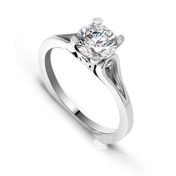 1.85 Carats Round Cut Natural Diamond Solitaire Ring White Gold 14K New