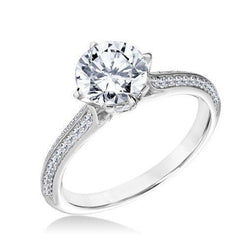 1.90 Carats Round Cut Women Natural Diamond Engagement Ring