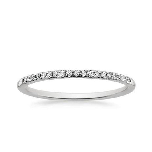 1.9 Ct Round Cut Genuine Diamond Women Wedding Band 14K White Gold