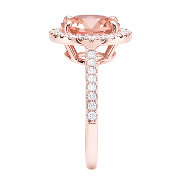 10.10 Ct Morganite Halo Natural Earth Mined Diamond ( Not Lab Grown ) Ring Rose Gold 14K