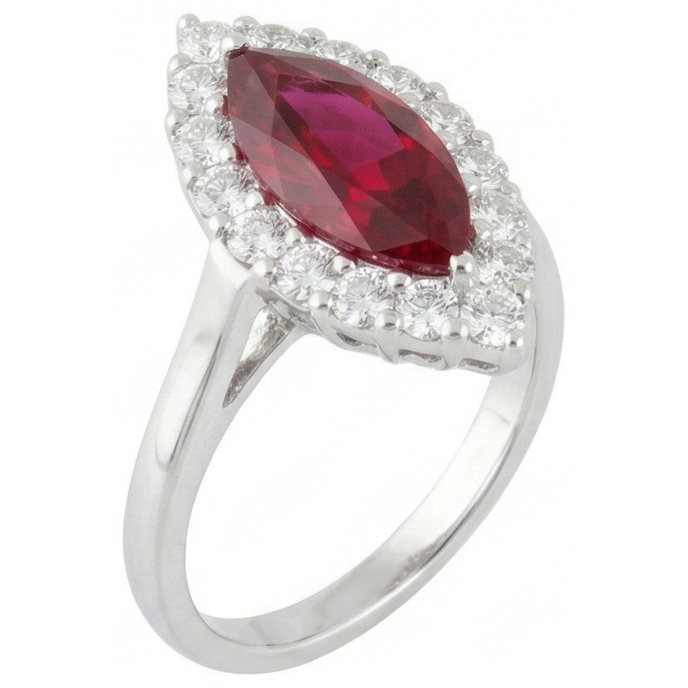 10.50 Carats Natural Earth Mined Diamond ( Not Lab Grown ) With Red Ruby Gemstone Ring White Gold 14K