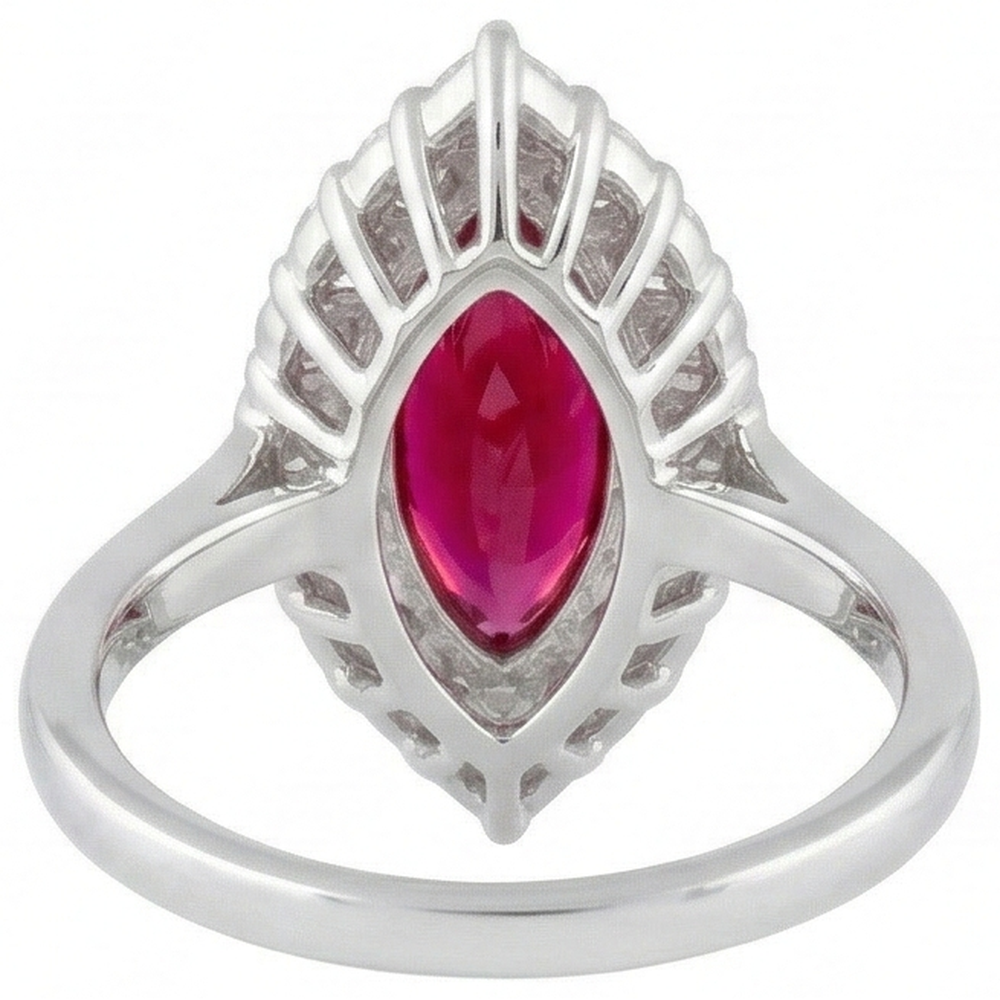 10.50 Carats Natural Earth Mined Diamond ( Not Lab Grown ) With Red Ruby Gemstone Ring White Gold 14K
