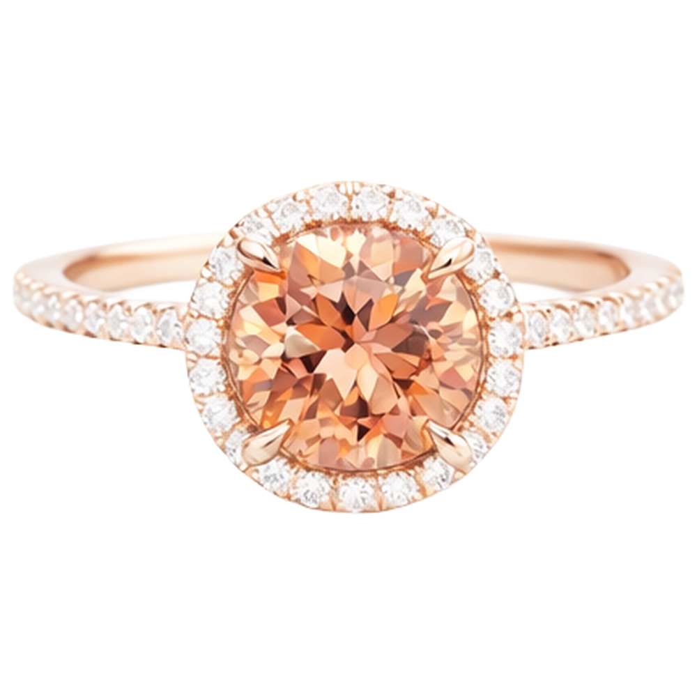 10.75 Ct Solitaire With Accent Morganite And Natural Earth Mined Diamond ( Not Lab Grown )s Ring Gold 14K