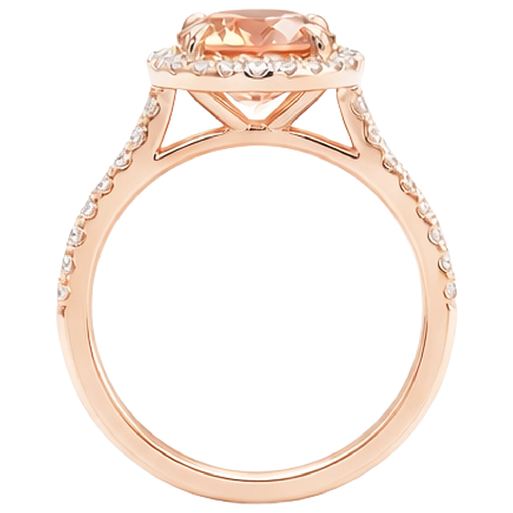 10.75 Ct Solitaire With Accent Morganite And Natural Earth Mined Diamond ( Not Lab Grown )s Ring Gold 14K
