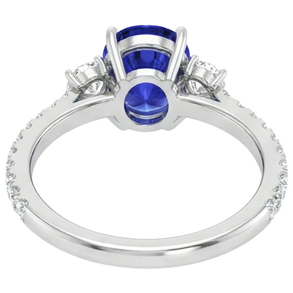 10 Ct Oval Sapphire Natural Earth Mined Diamond ( Not Lab Grown ) Ring