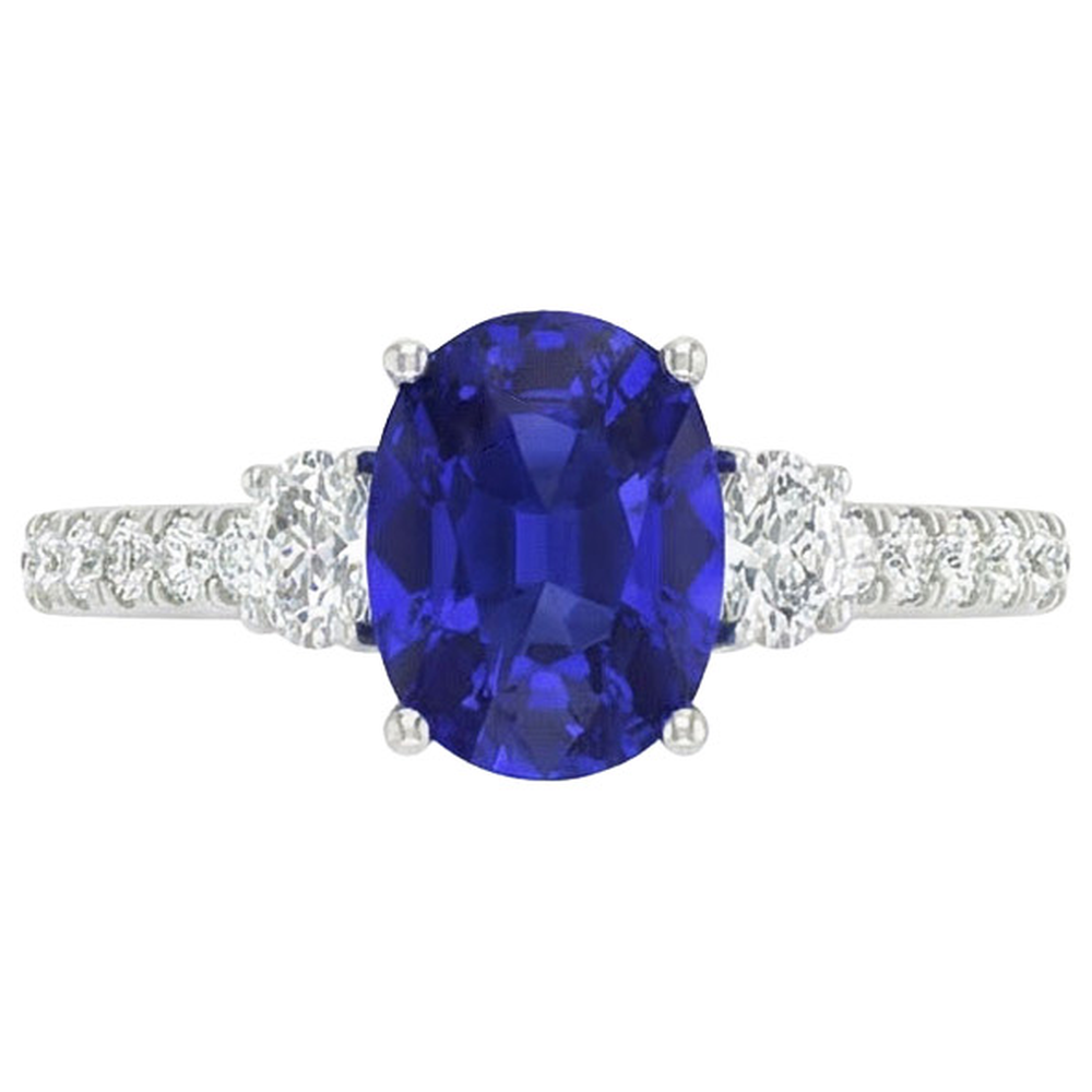 10 Ct Oval Sapphire Natural Earth Mined Diamond ( Not Lab Grown ) Ring