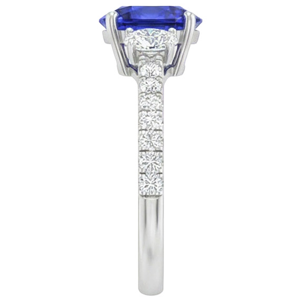 10 Ct Oval Sapphire Natural Earth Mined Diamond ( Not Lab Grown ) Ring
