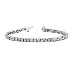 10.10 Carats Round Lab Grown Diamonds Tennis Bracelet Solid White Gold Prong Set