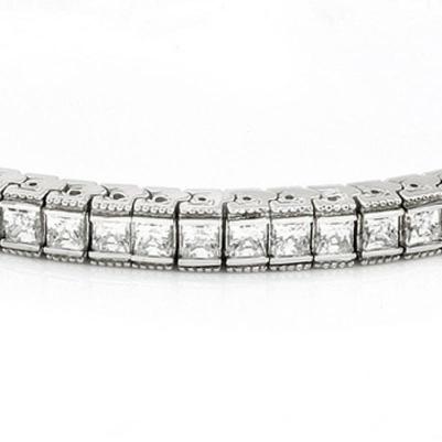 10.50 Carats Genuine Diamond Tennis Bracelet White Gold 14K 