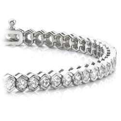 10.50 Ct Round Cut Real Diamond Tennis Bracelet White Gold 14K Fine Jewelry