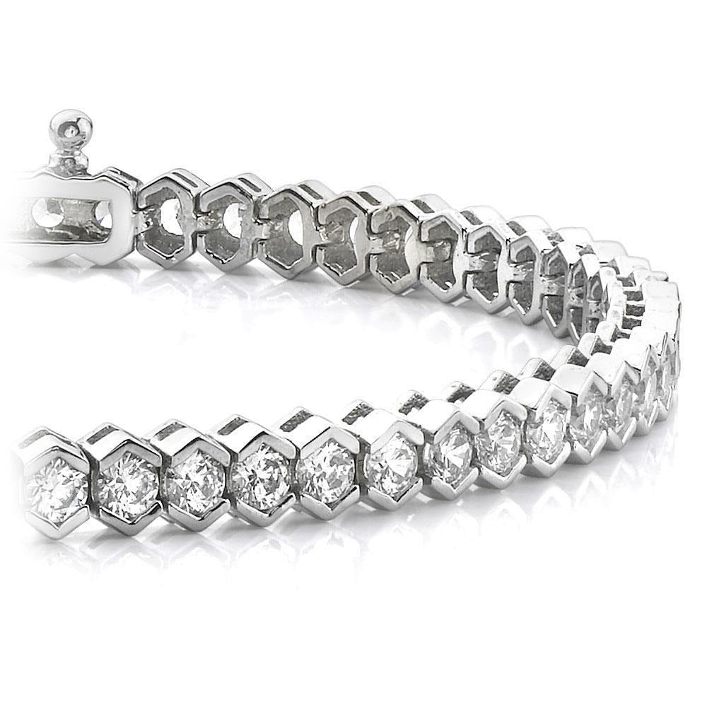 10.50 Ct Round Cut Real Diamond Tennis Bracelet White Gold 14K Fine Jewelry - Tennis Bracelet-harrychadent.ca