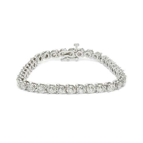 10.50 Carats Round Lab Grown Diamonds Bracelet White Gold Jewelry Sparkling