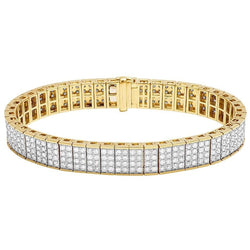 10.56 Carats Genuine Round Cut Small Diamonds Mens Bracelet