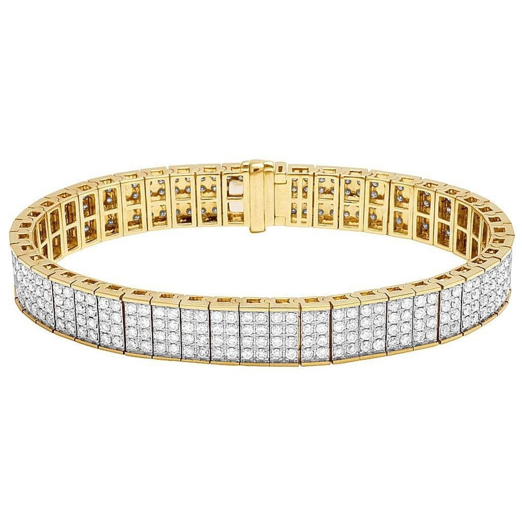 10.56 Carats Genuine Round Cut Small Diamonds Mens Bracelet