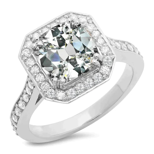 10 Carat Cushion Real Diamond With Accents Ring