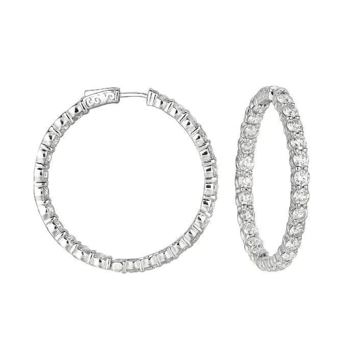 10 Carat Genuine Diamond Hoop Earrings Gold Accessory