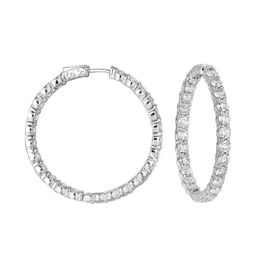 10 Carat Genuine Diamond Hoop Earrings Gold Accessory