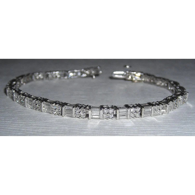 10 Carats Real Diamond Tennis Bracelet White Gold 