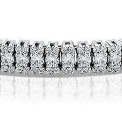 10 Carats Round Natural Diamond Tennis Bracelet Gold White 14K