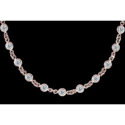 10 Ct Natural Diamond  Necklace By Pendant Bezel Set