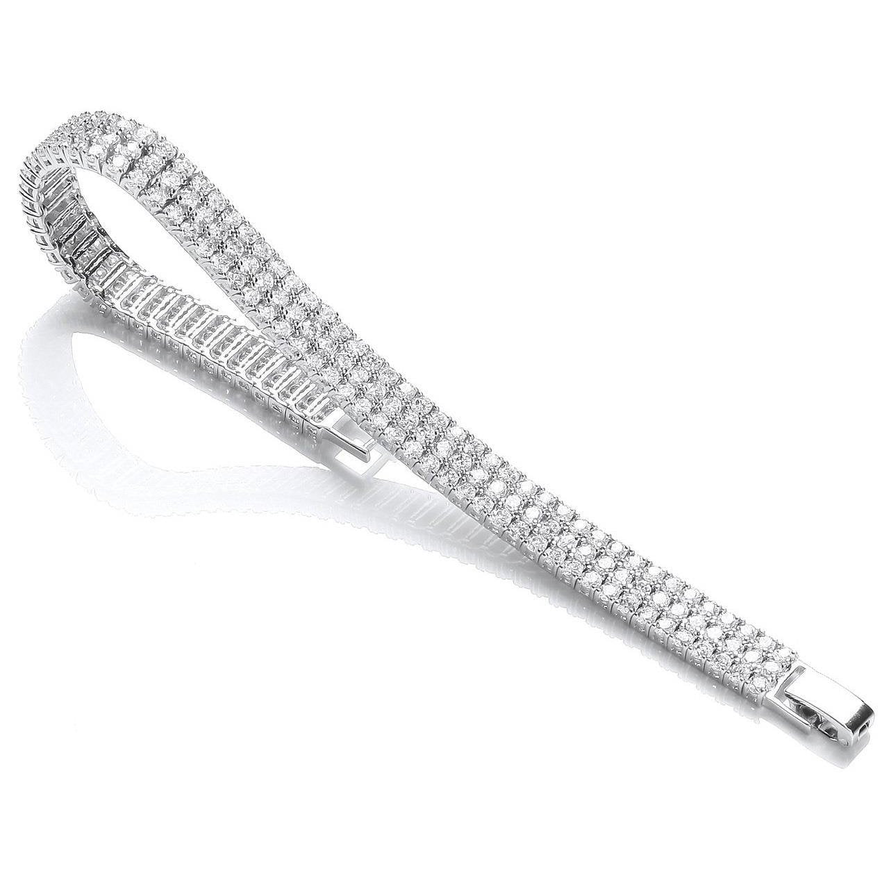 10 Ct Real Round Brilliant Cut Diamonds Tennis Bracelet White Gold 14K