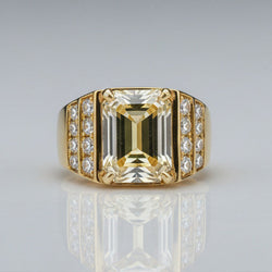 IGI Certified Men's Ring – Fine Diamond 8 ct 10K Yellow Gold