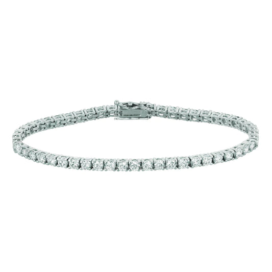 10 Pointer Genuine Diamond Tennis Bracelet 5.30 Carats 14K White Gold