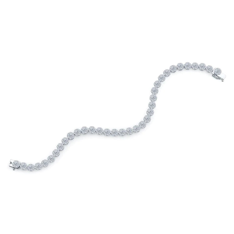 10 Carats Round Cut Small Lab Grown Diamond Bracelet New White Gold 14K