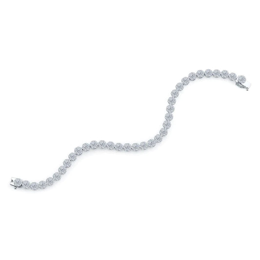 10 Carats Round Cut Small Lab Grown Diamond Bracelet New White Gold 14K